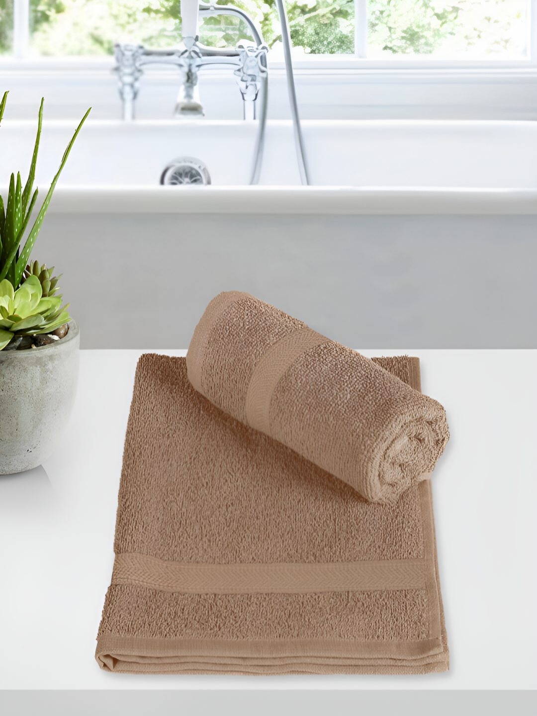 

Story@home Beige 2 Pcs 550 GSM Cotton Hand Towels