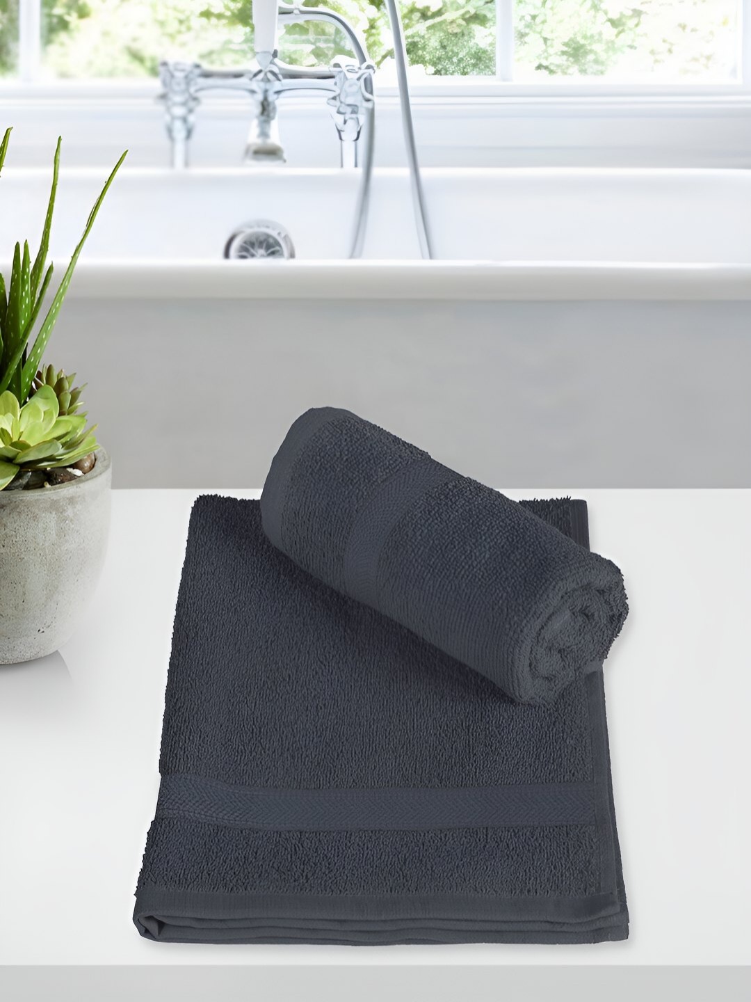 

Story@home Grey 2 Pieces 550 GSM Cotton Hand Towels