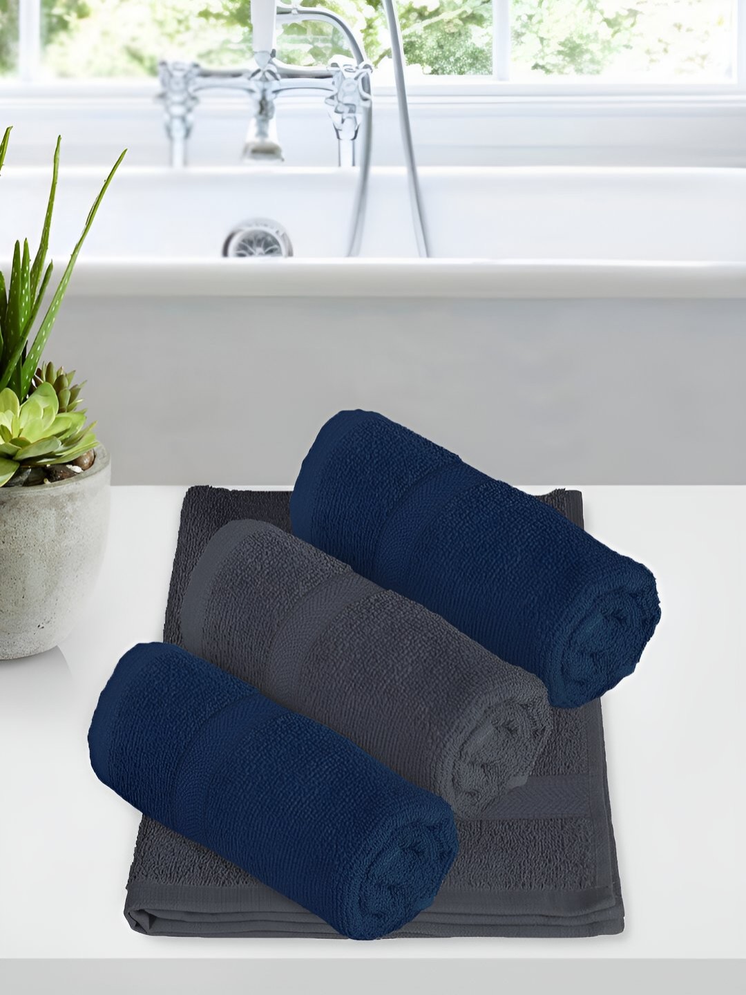

Story@home Grey 4 Pieces Cotton 550 GSM Hand Towels