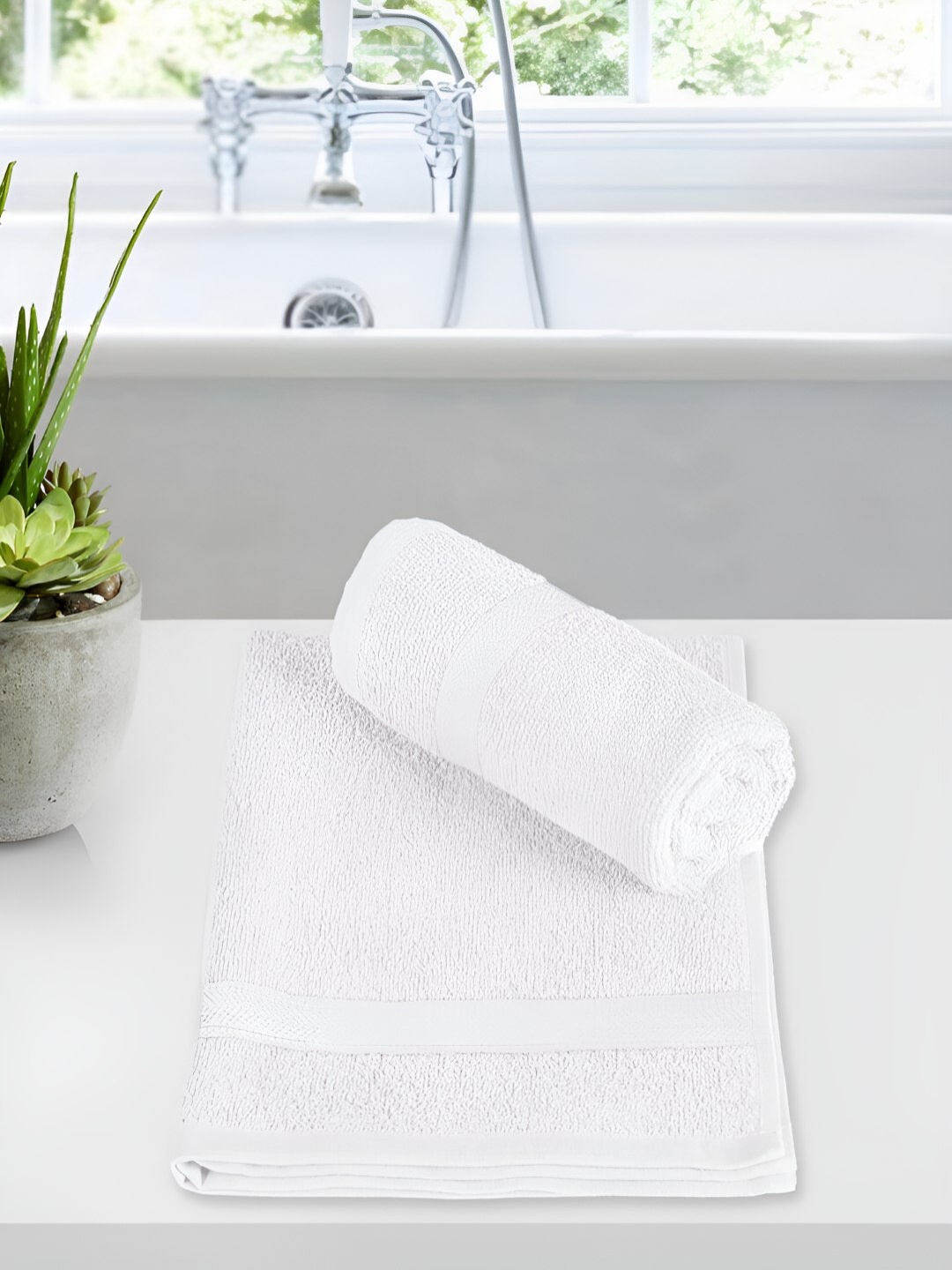 

Story@home White 2 Pieces 550 GSM Cotton Hand Towels
