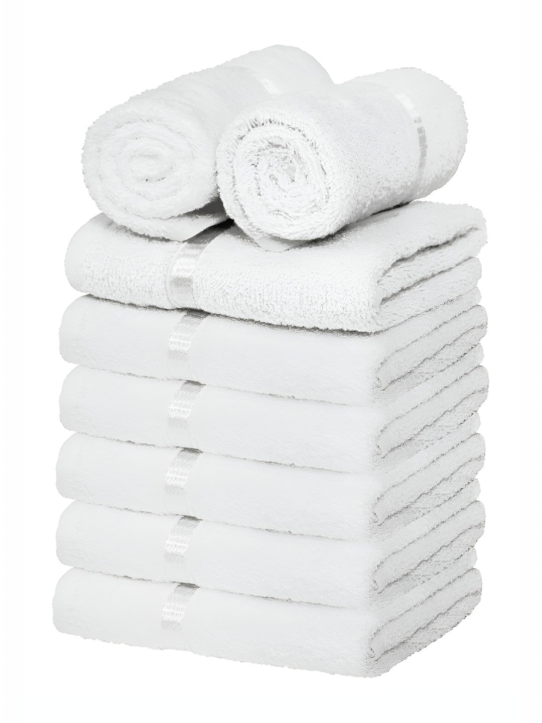 

Story@home 8 Pieces White 450 GSM Cotton Hand Towels