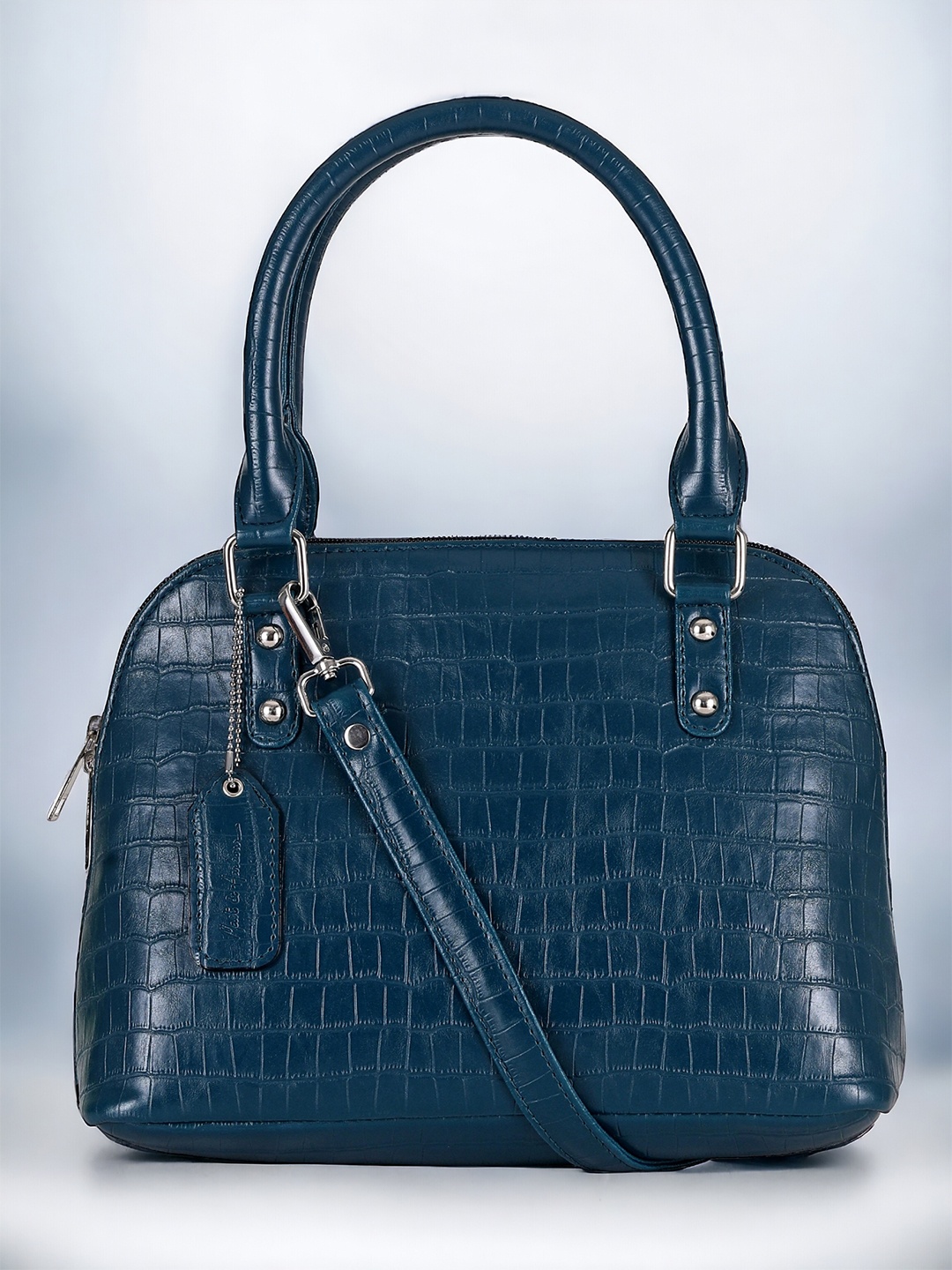 

Mast & Harbour Blue Textured Structured Handheld Bag