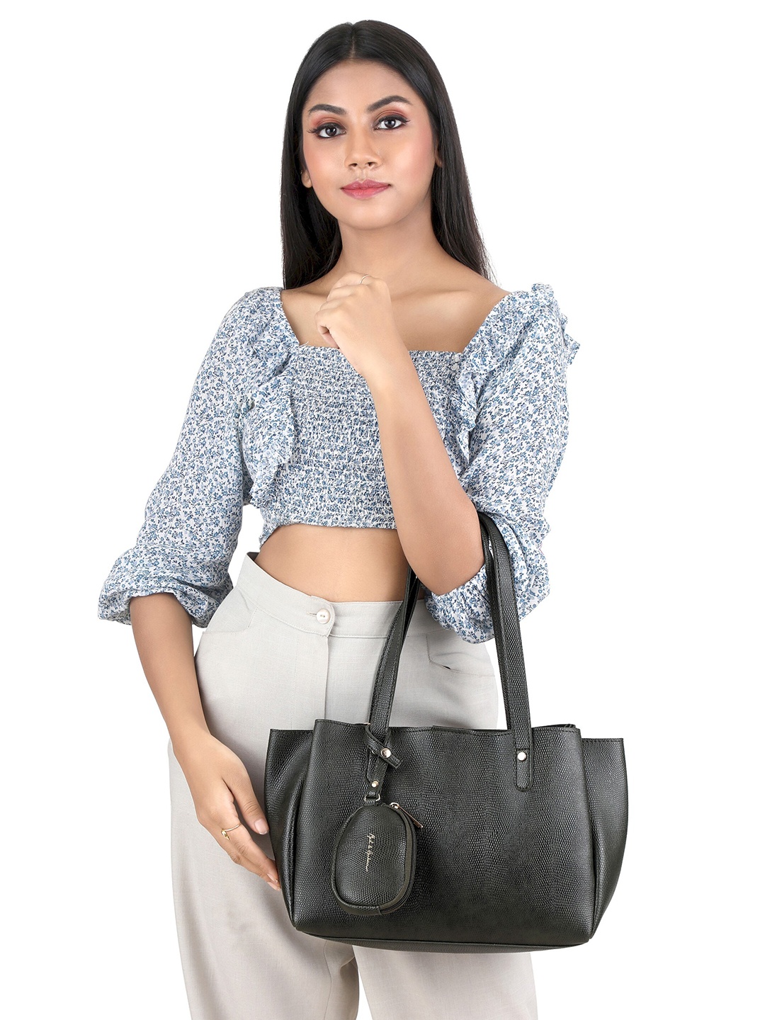 

Mast & Harbour Green Oversized Structured Shoulder Bag