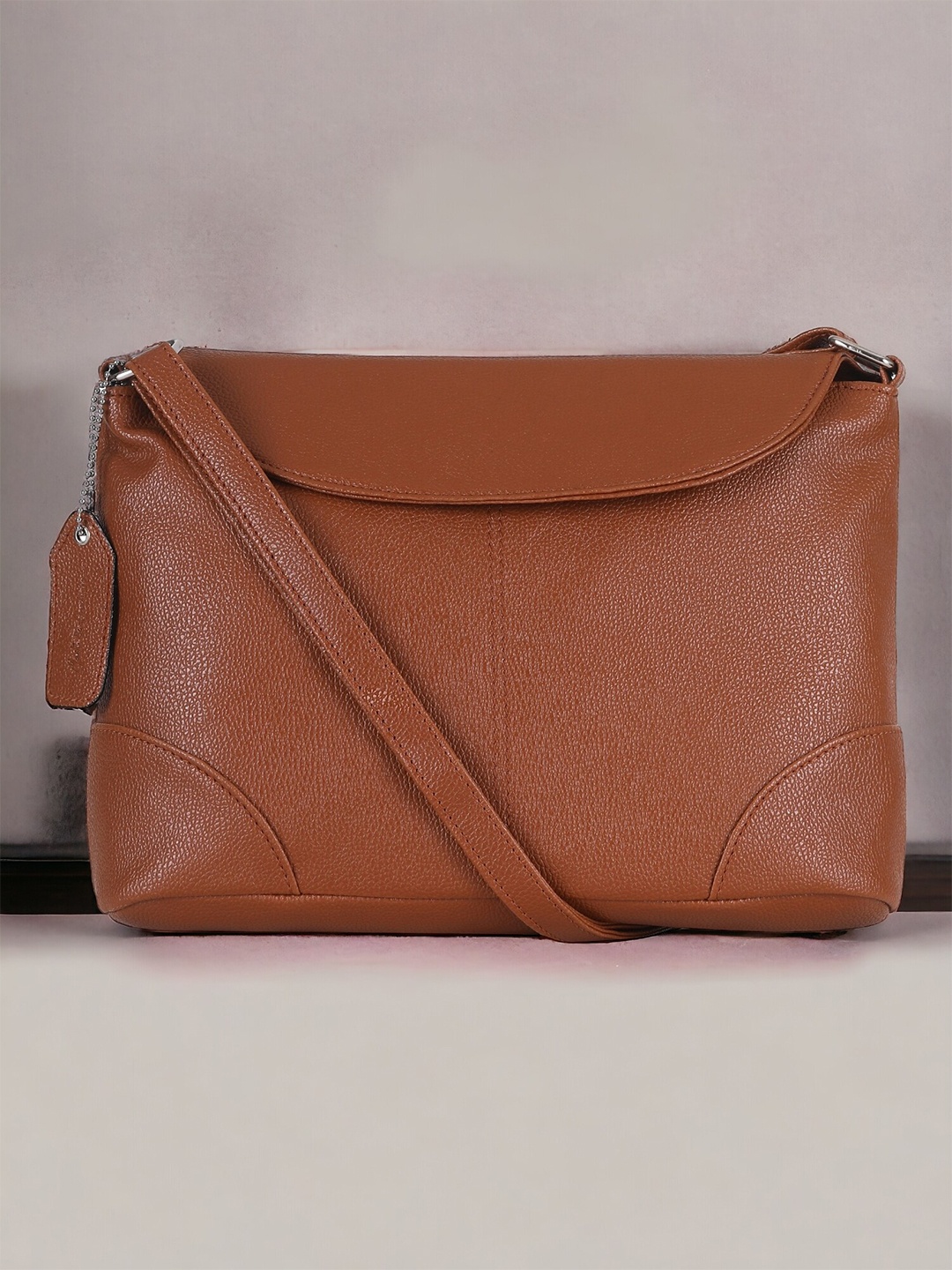 

Mast & Harbour Tan Oversized Bowling Sling Bag