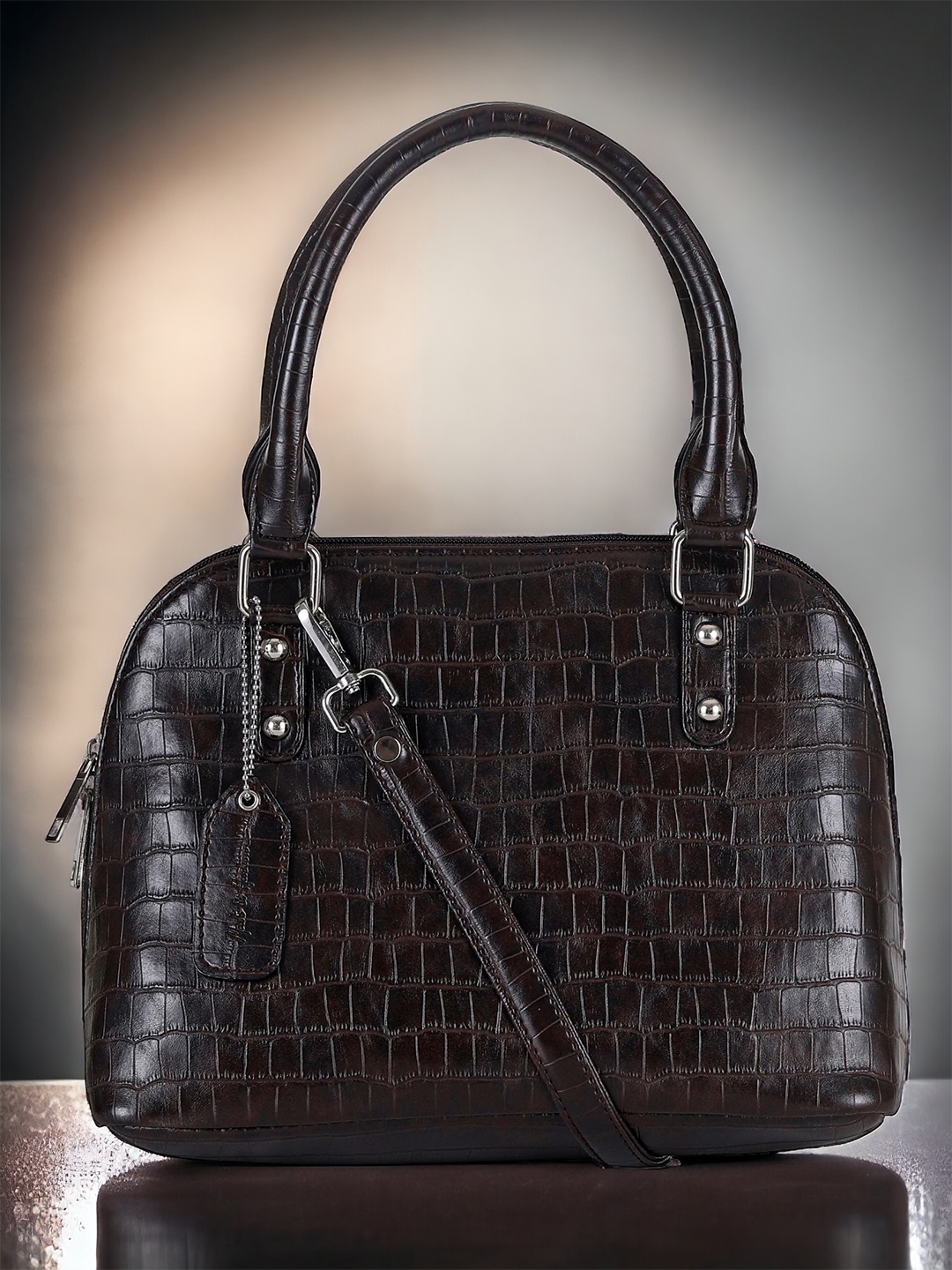 

Mast & Harbour Brown Textured Structured Handheld Bag