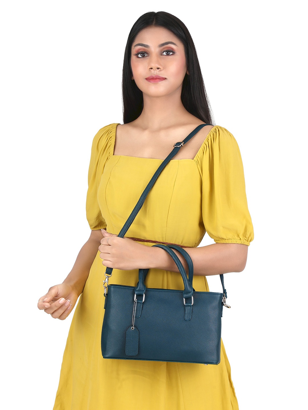 

Mast & Harbour Blue Textured Zip Detail PU Shopper Handheld Bag