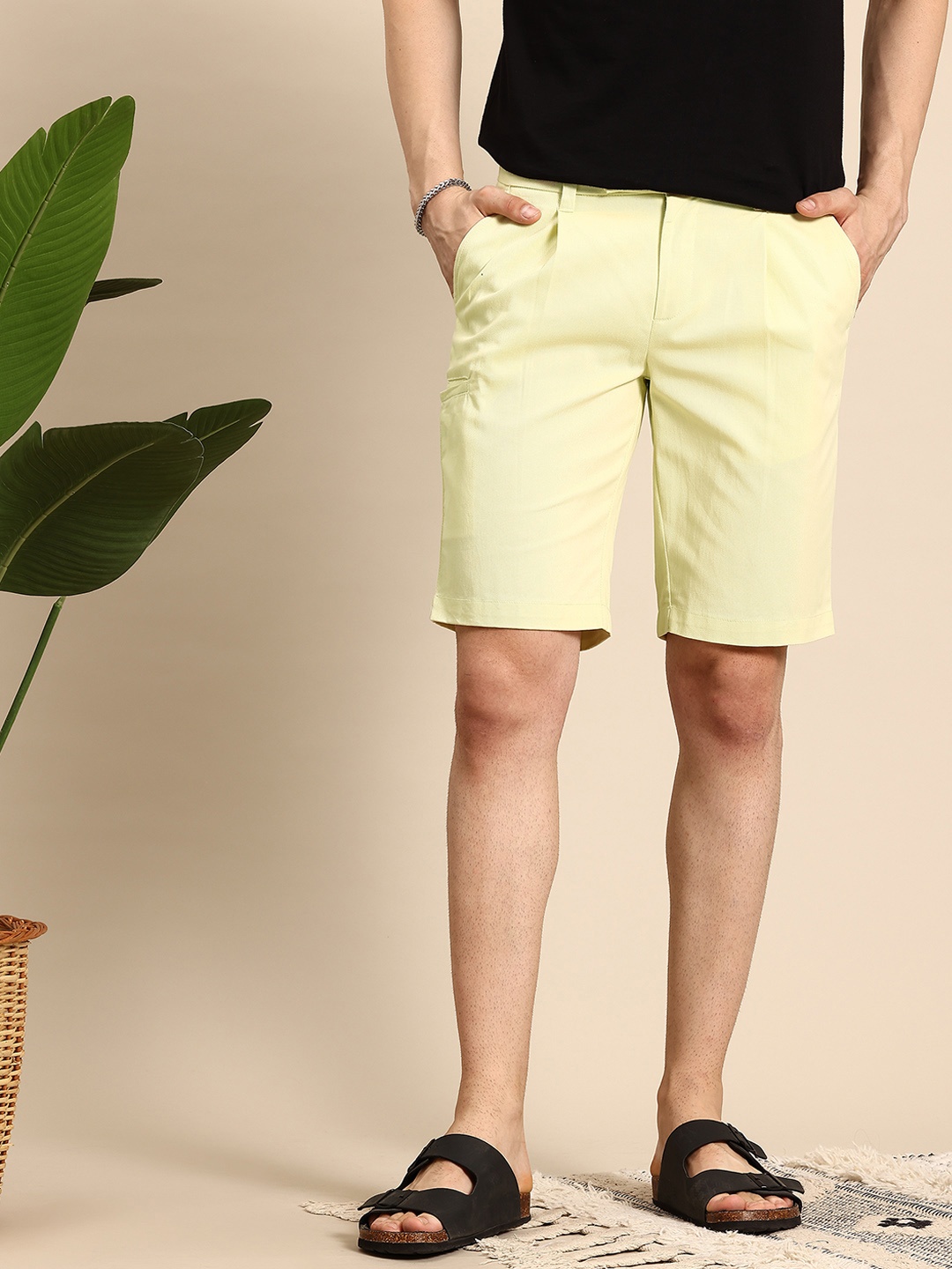 

Mast & Harbour Men Pleated Shorts, Green