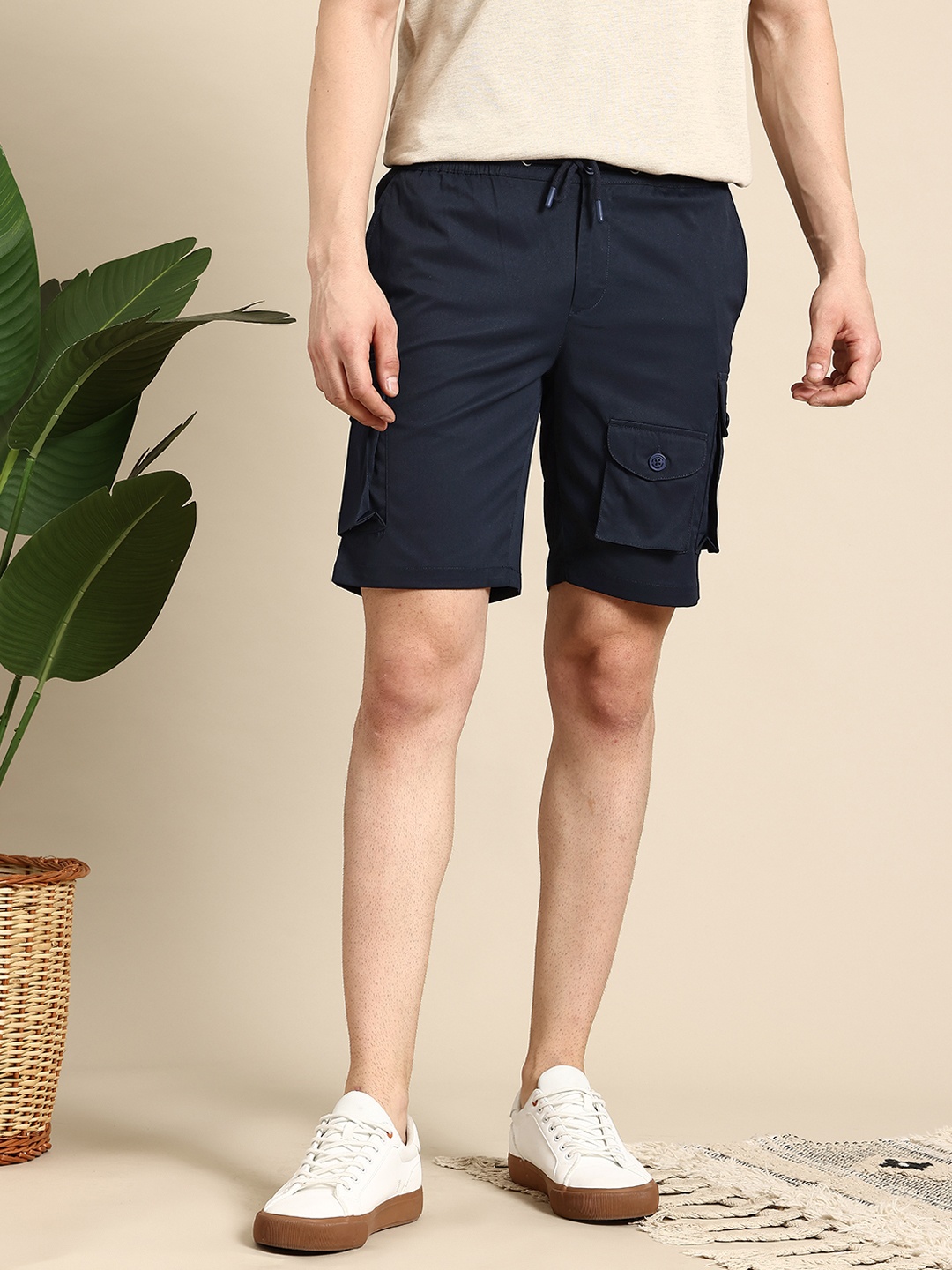 

Mast & Harbour Men Cargo Shorts, Navy blue