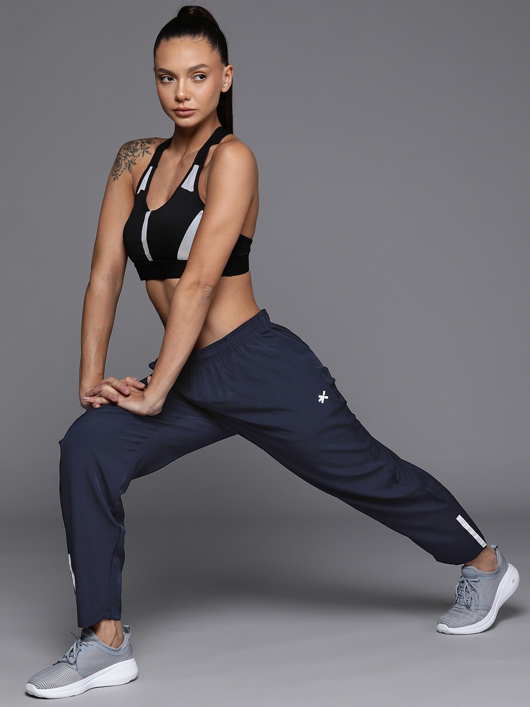 

HRX by Hrithik Roshan Women Rapid-Dry Training Track Pants, Navy blue