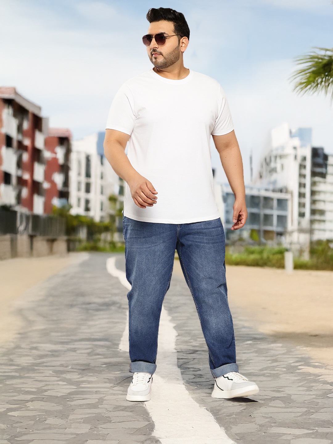 Sztori Men Plus Size Skinny Fit Stretchable Jeans, Blue