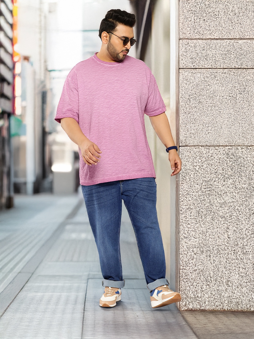 

Sztori Men Plus Size Slim Fit Light Fade Stretchable Jeans, Navy blue