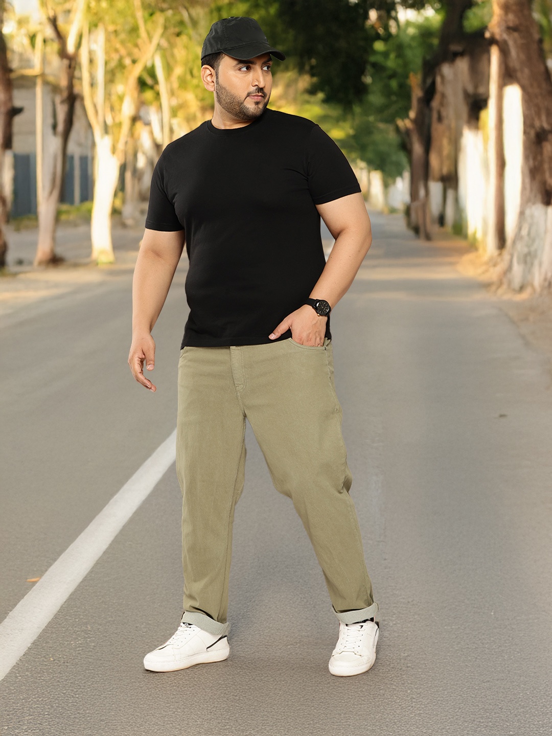 

Sztori Men Plus Size Stretchable Jeans, Khaki