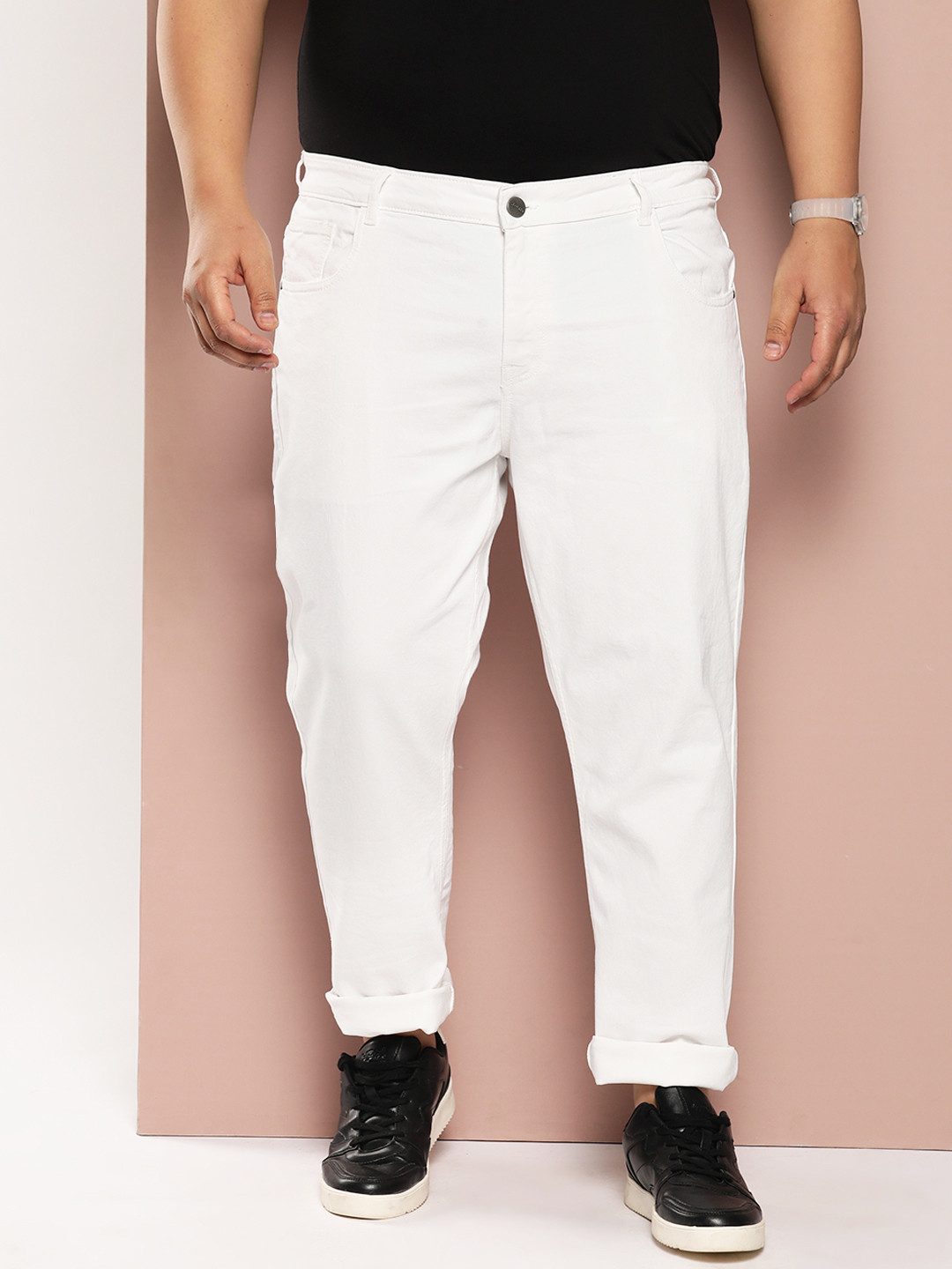 

Sztori Men Plus Size Regular Fit Jeans, White