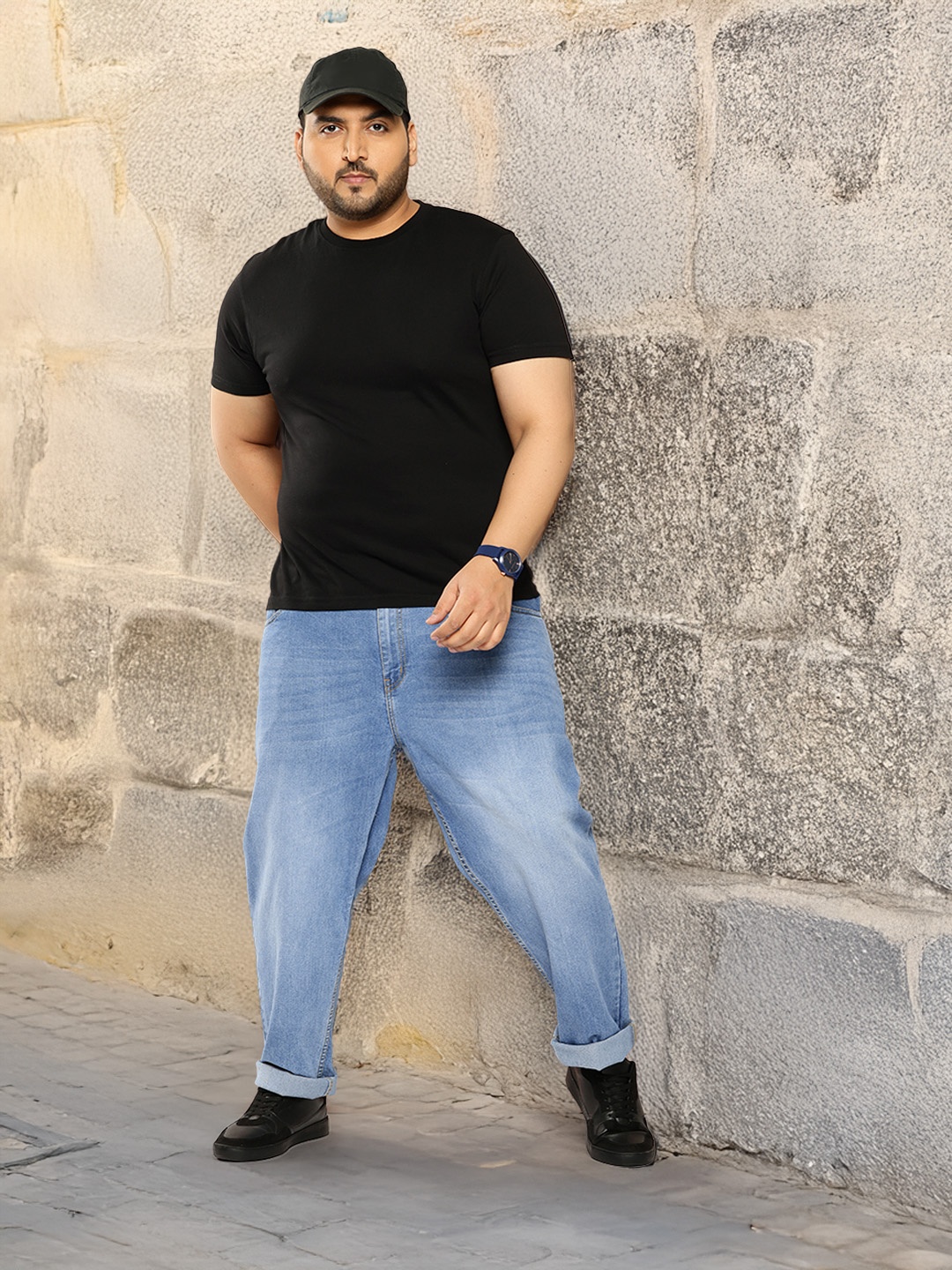 

Sztori Men Plus Size Tapered Fit Light Fade Jeans, Blue