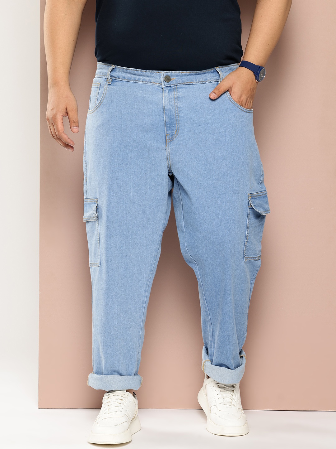 

Sztori Men Plus Size Slim Fit Stretchable Jeans, Blue