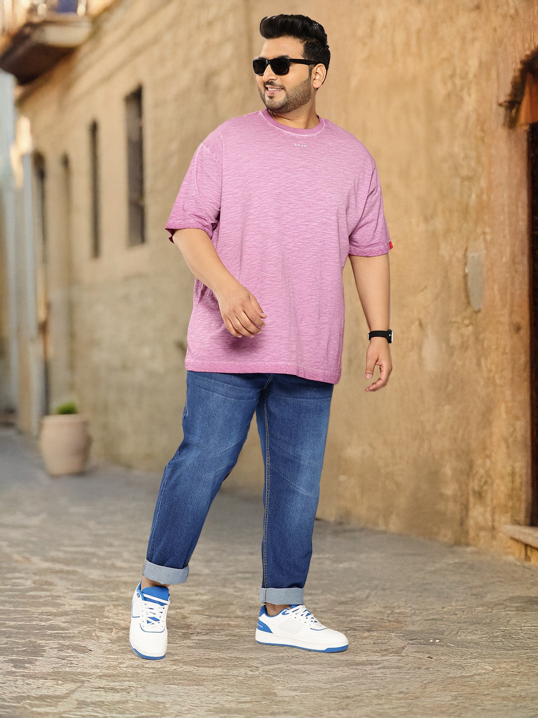 

Sztori Men Plus Size Slim Fit Light Fade Stretchable Jeans, Blue