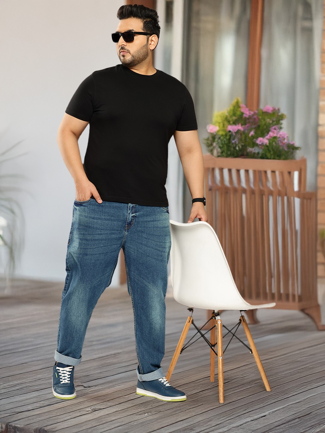 

Sztori Men Plus Size Slim Fit Light Fade Jeans, Blue