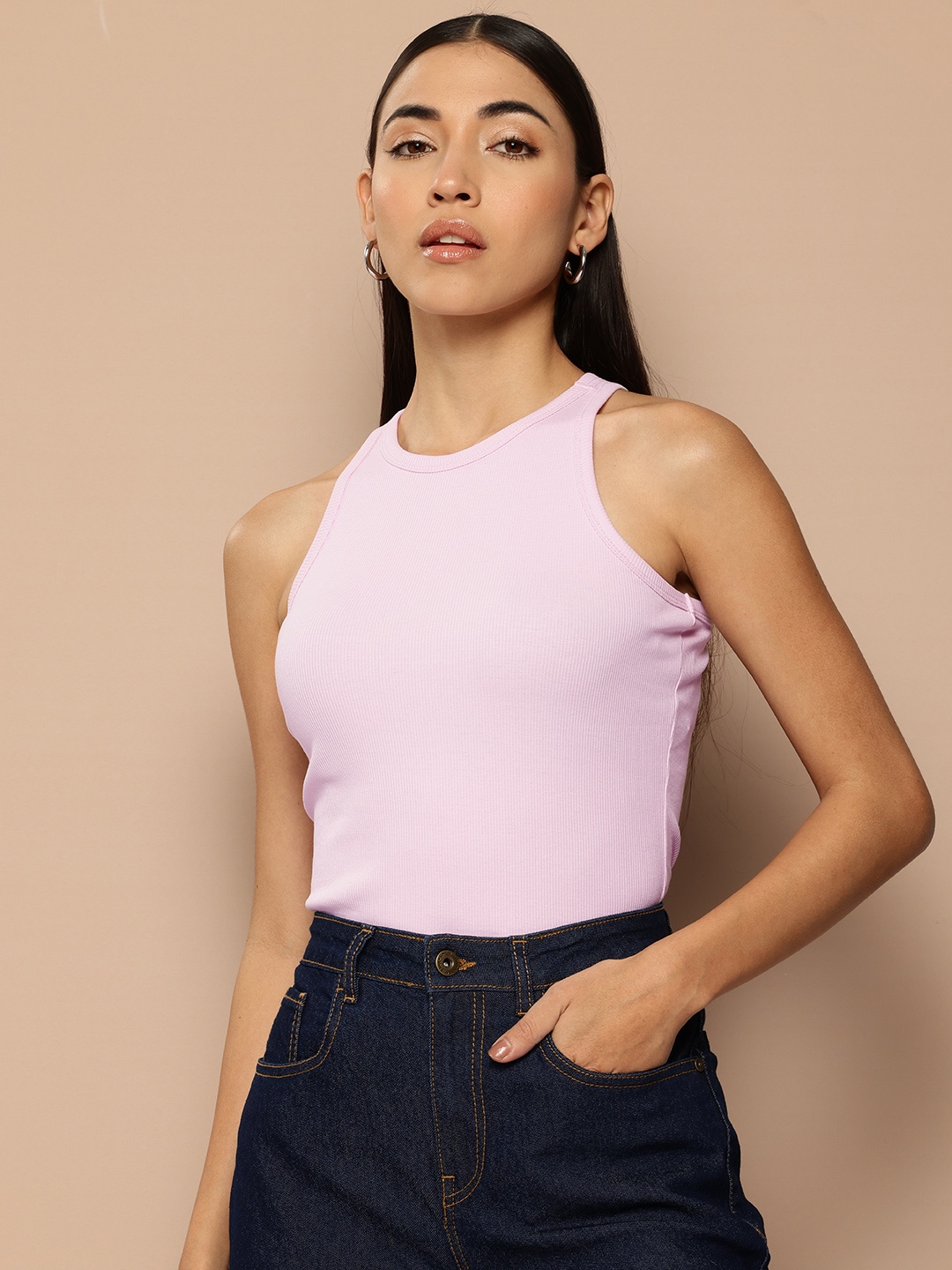 

Chemistry Ribbed Cotton Top, Pink