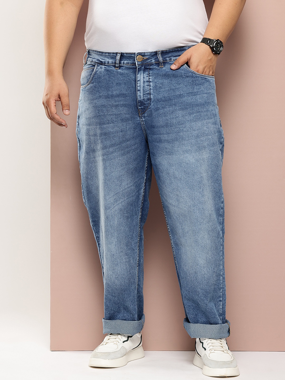 

Sztori Men Plus Size Straight Fit Jeans, Blue