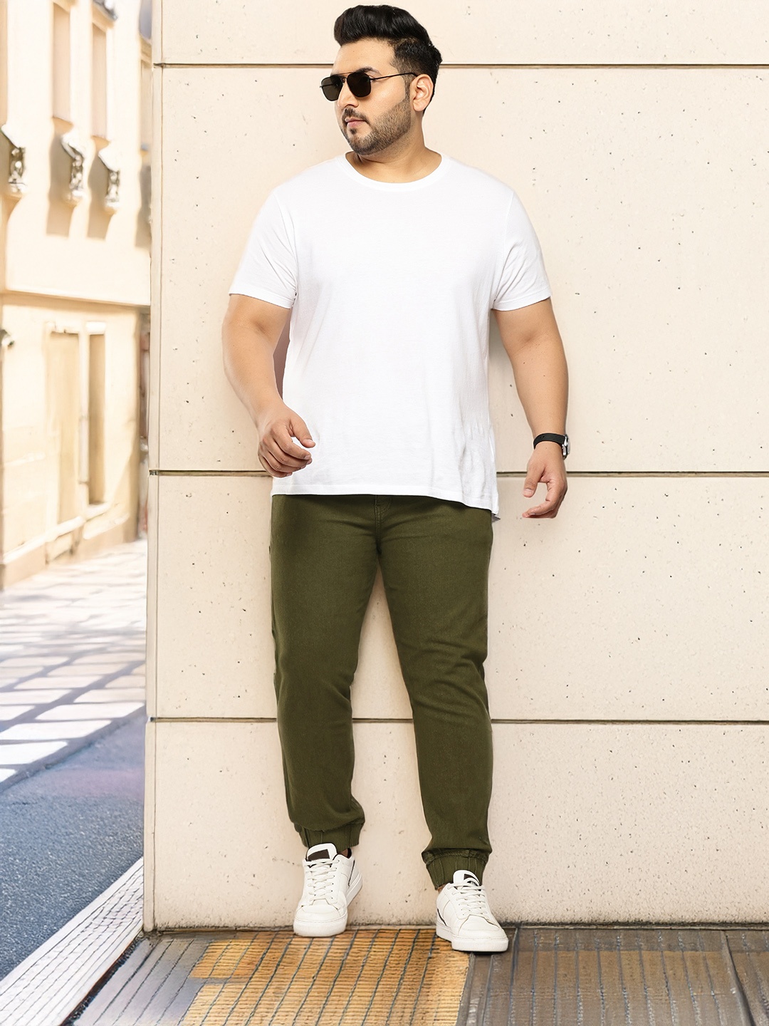 

Sztori Men Plus Size Jogger Fit Jeans, Olive