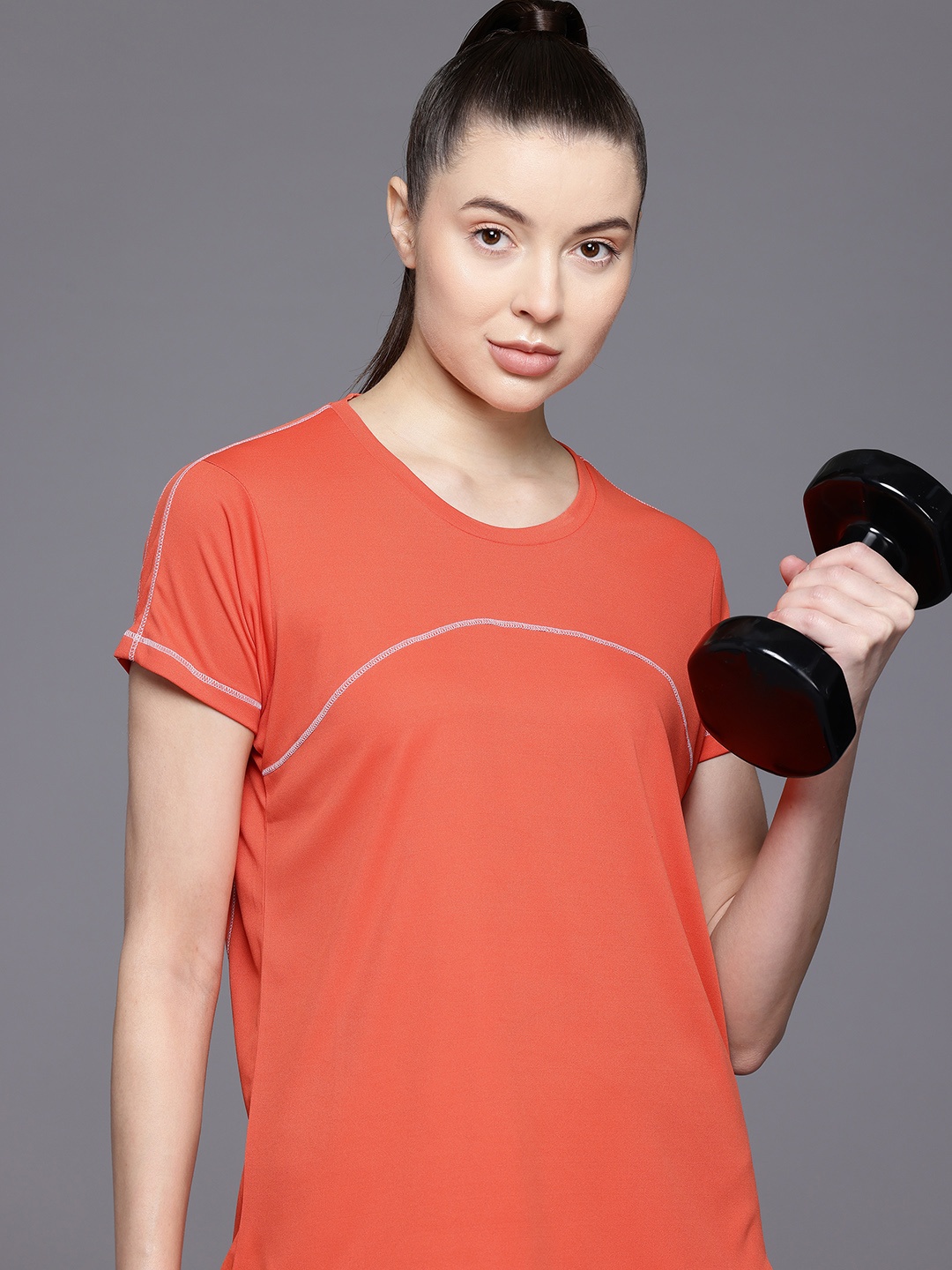 

HRX by Hrithik Roshan Rapid-Dry Training T-shirt, Coral