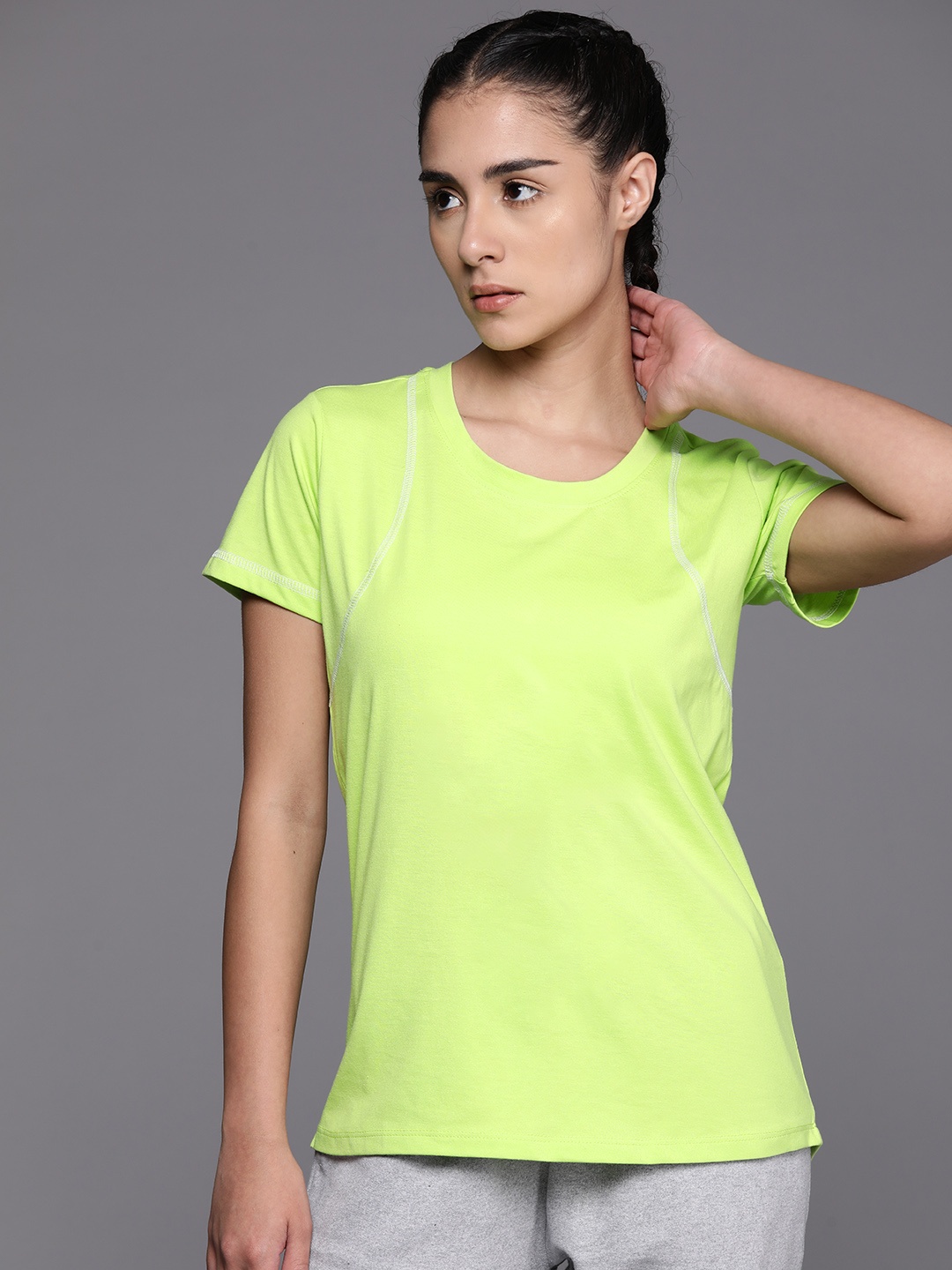 

HRX by Hrithik Roshan Round Neck Training T-shirt, Lime green