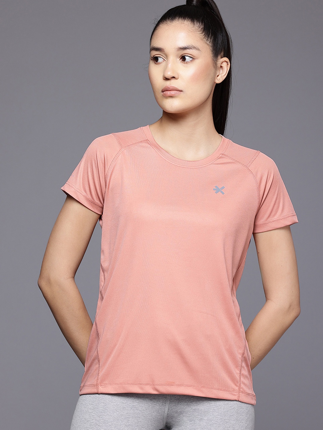 

HRX by Hrithik Roshan Round Neck Running T-shirt, Peach