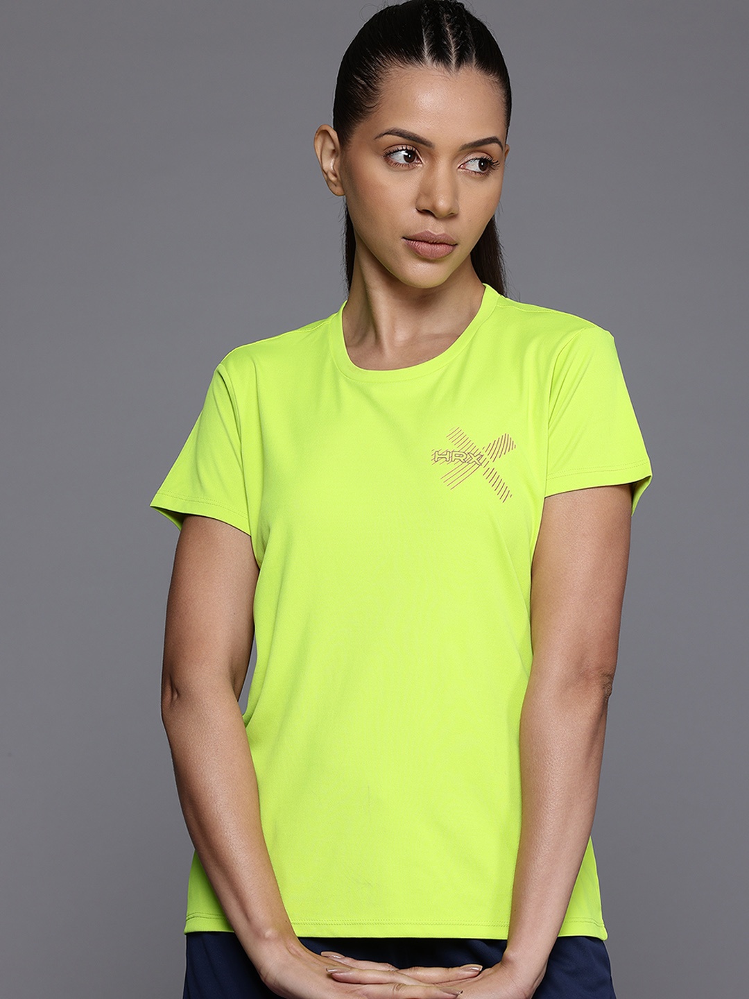 

HRX by Hrithik Roshan Rapid-Dry Training T-shirt, Lime green