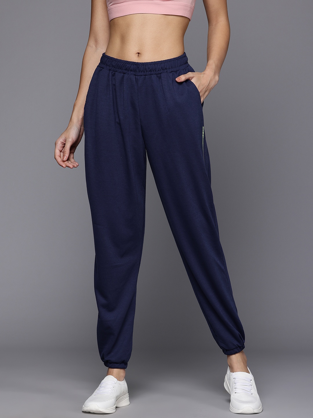 

HRX by Hrithik Roshan Women Solid Running Joggers, Navy blue