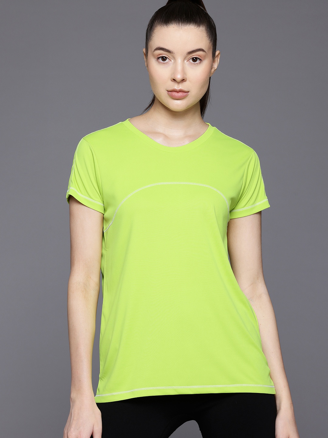 

HRX by Hrithik Roshan Rapid-Dry Training T-shirt, Fluorescent green