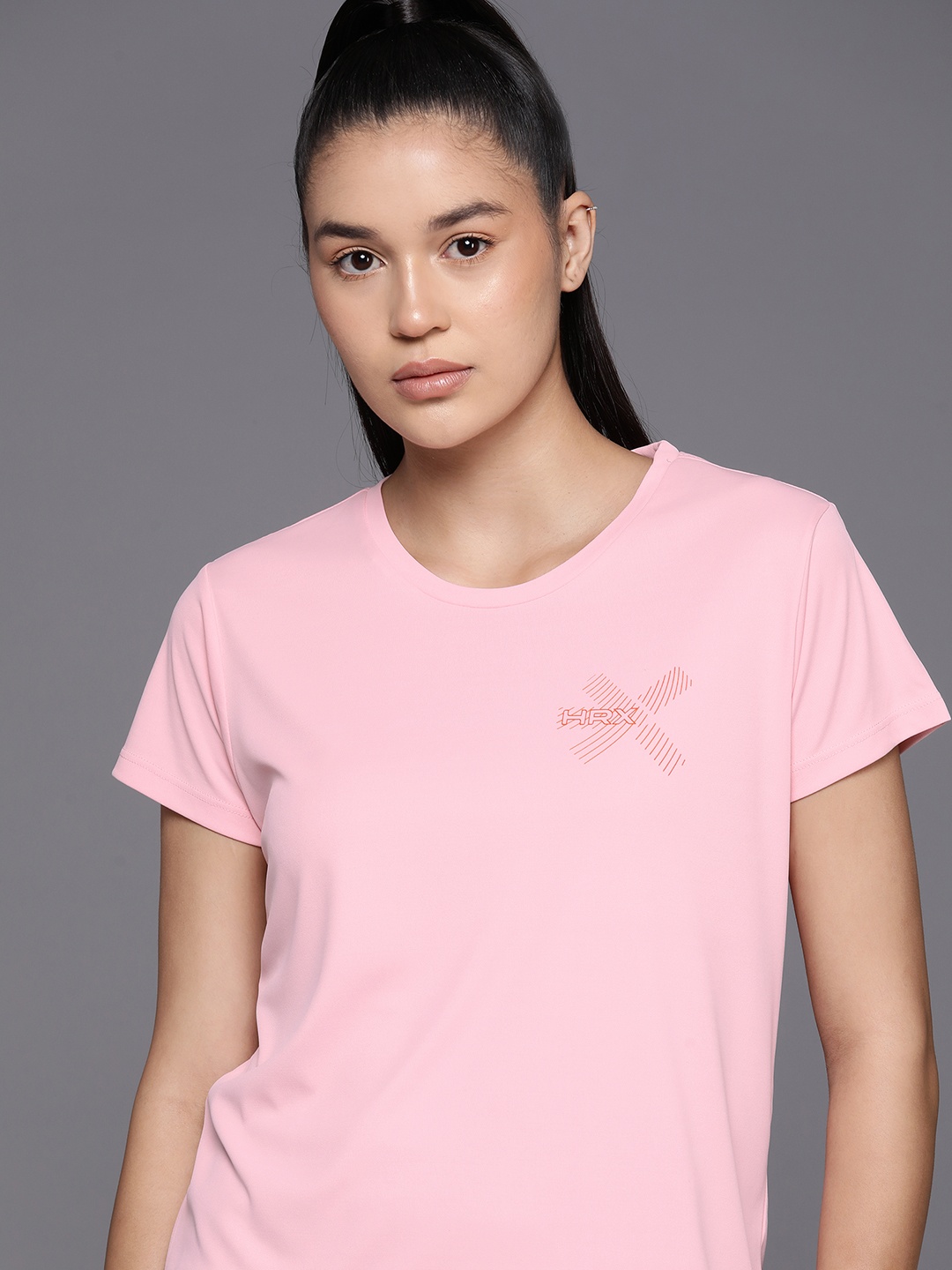 

HRX by Hrithik Roshan Rapid-Dry Training T-shirt, Pink