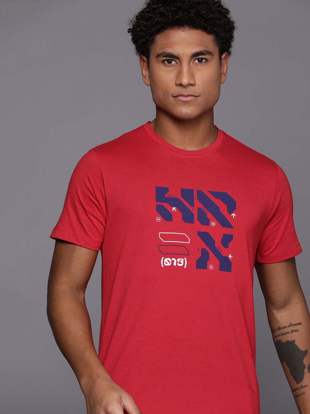 

HRX by Hrithik Roshan Men Brand Logo Printed T-shirt, Red