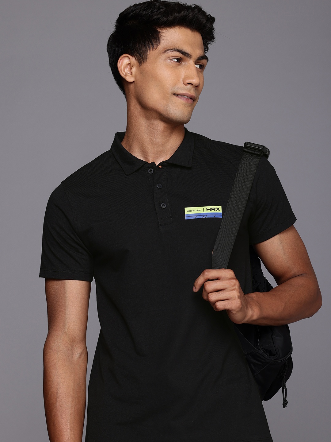 

HRX by Hrithik Roshan Polo Collar T-shirt, Black