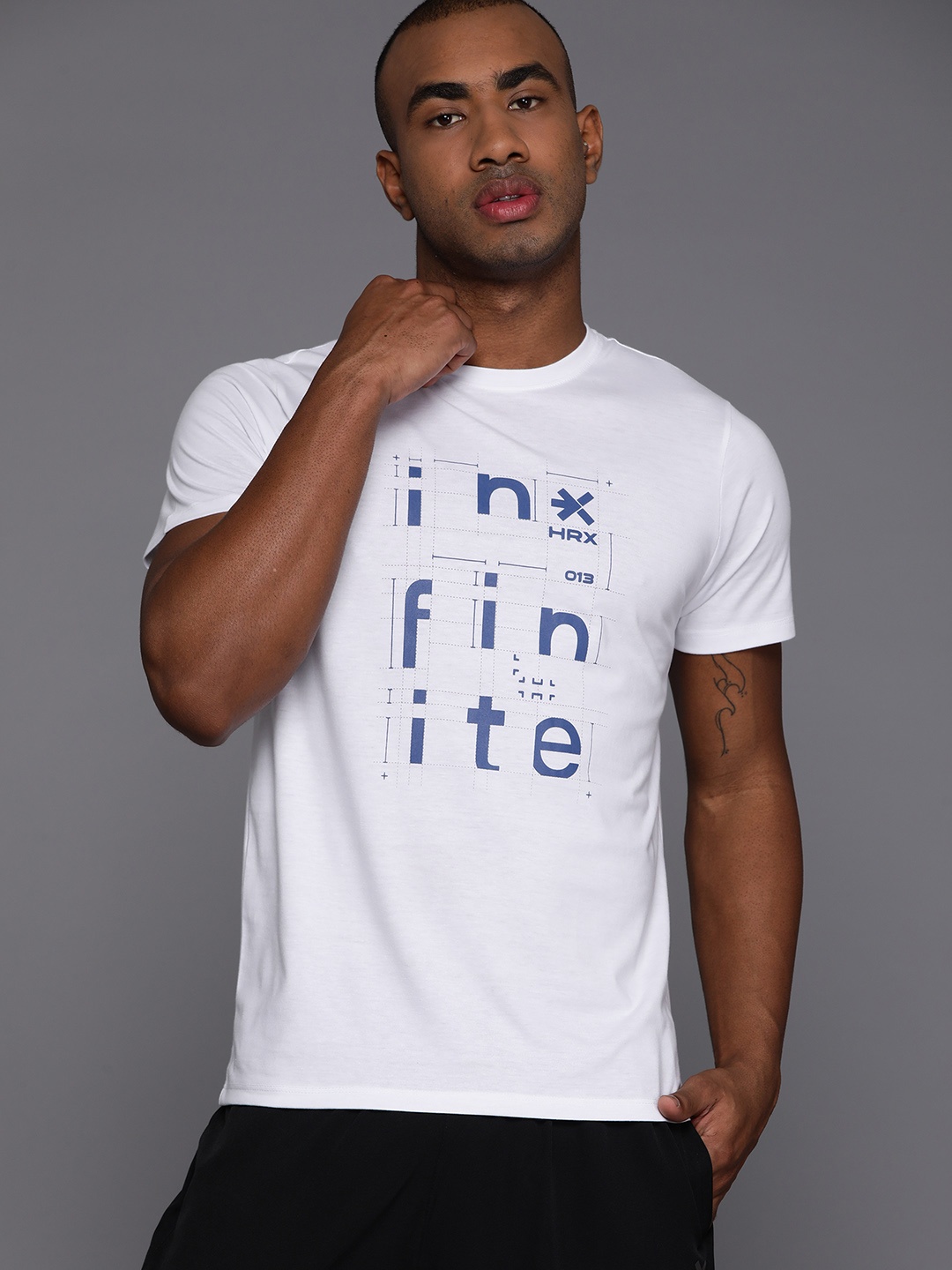 HRX by Hrithik Roshan Typography Printed Casual T-shirt, White