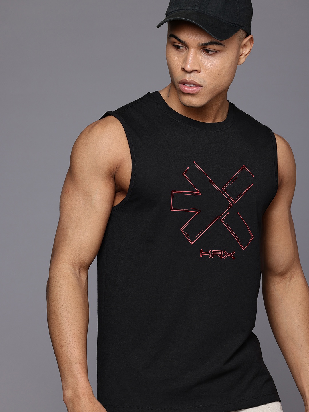 

HRX by Hrithik Roshan Brand Logo Print Lifestyle T-shirt, Black
