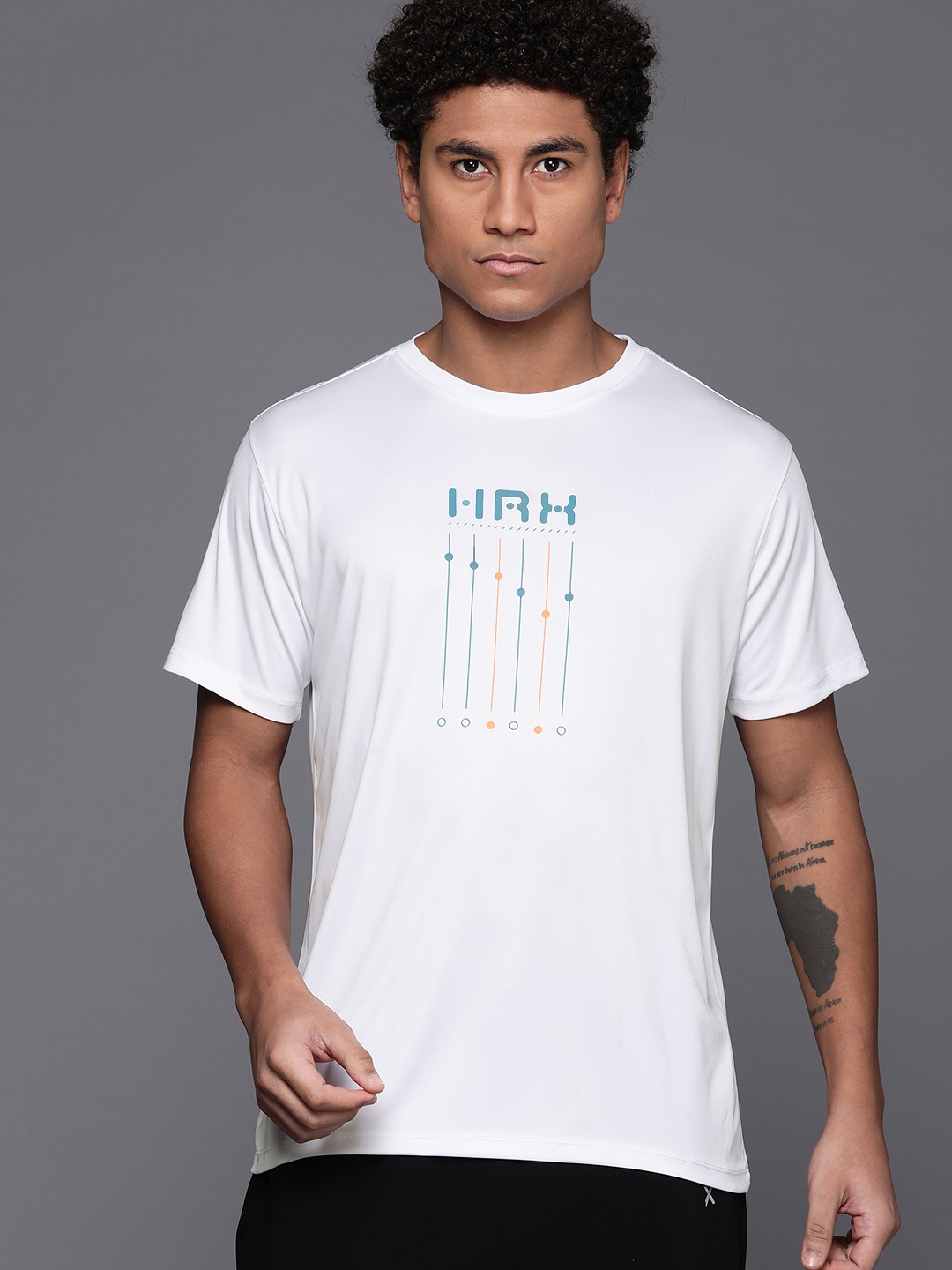 

HRX by Hrithik Roshan Rapid-Dry Running T-shirt, White