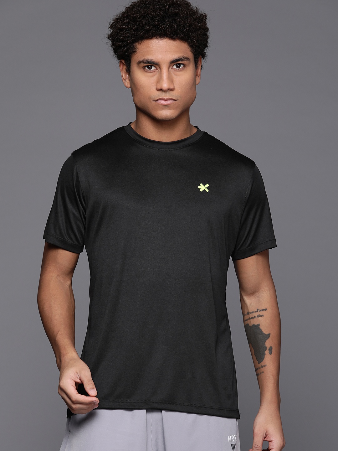 

HRX by Hrithik Roshan Printed Rapid-Dry Running T-shirt, Black