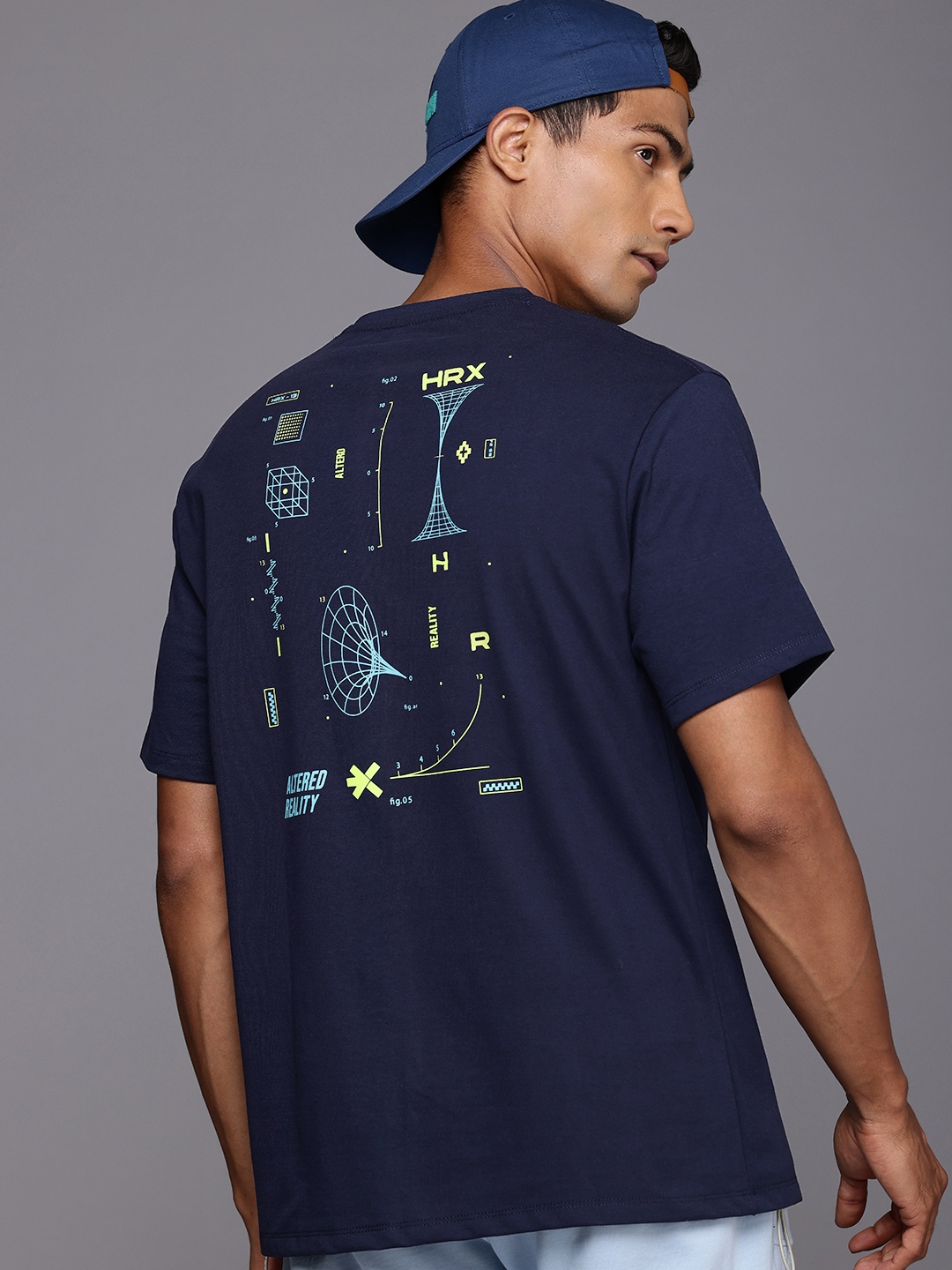 

HRX by Hrithik Roshan Graphic Printed T-shirt, Navy blue