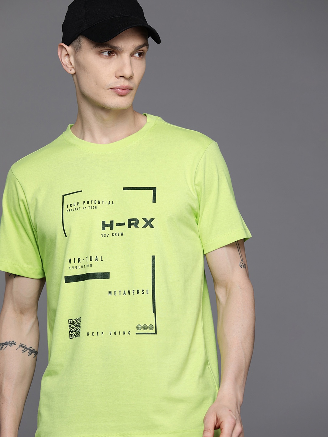 

HRX by Hrithik Roshan Printed Lifestyle T-shirt, Lime green