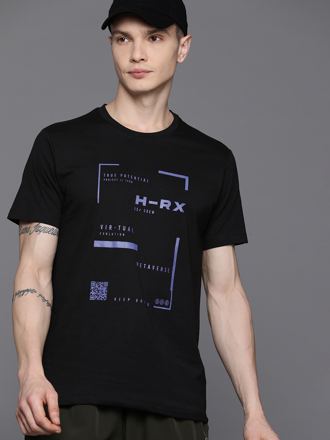 

HRX by Hrithik Roshan Printed Lifestyle T-shirt, Black