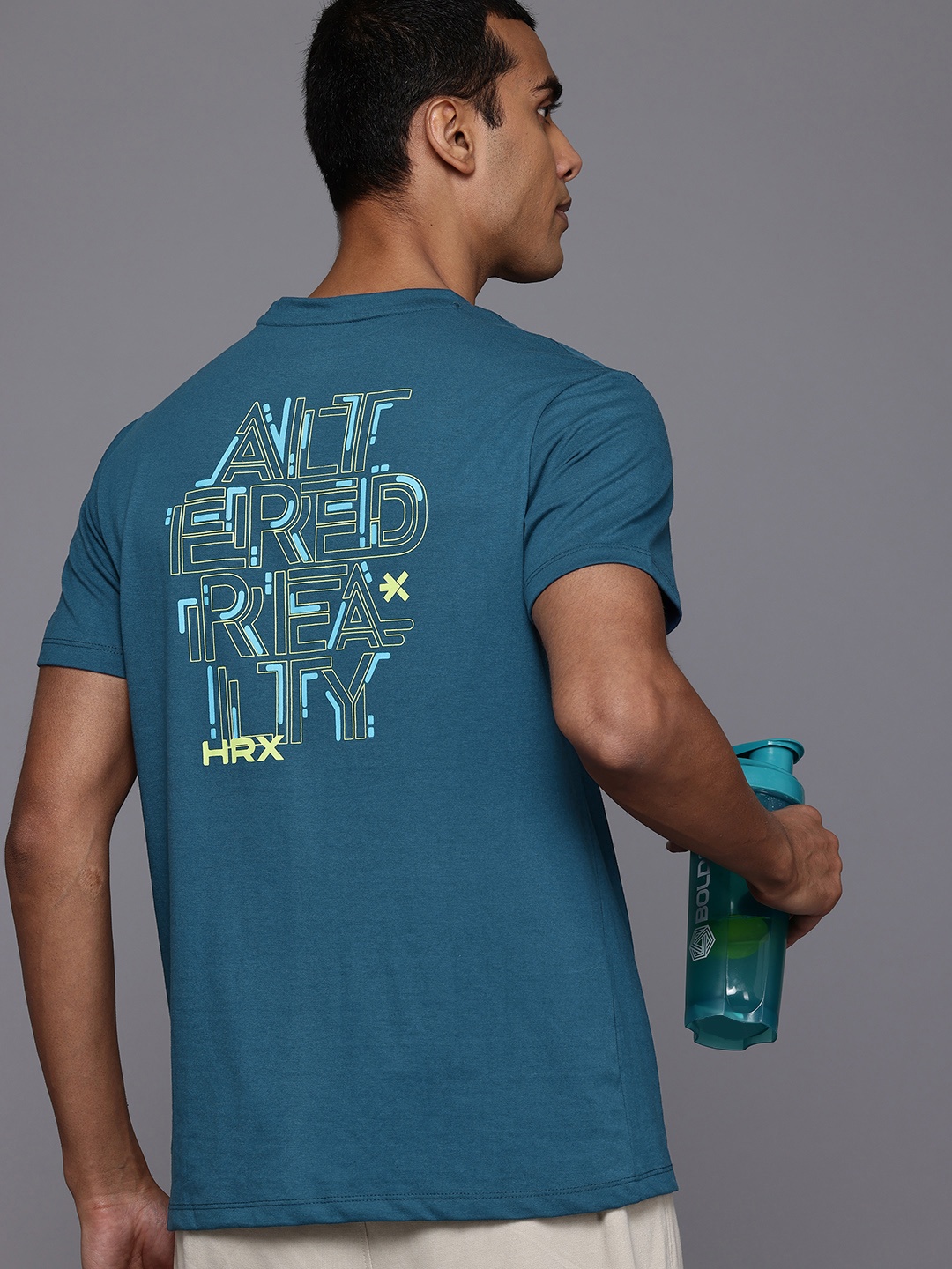

HRX by Hrithik Roshan Men Typography Printed Lifestyle T-shirt, Teal