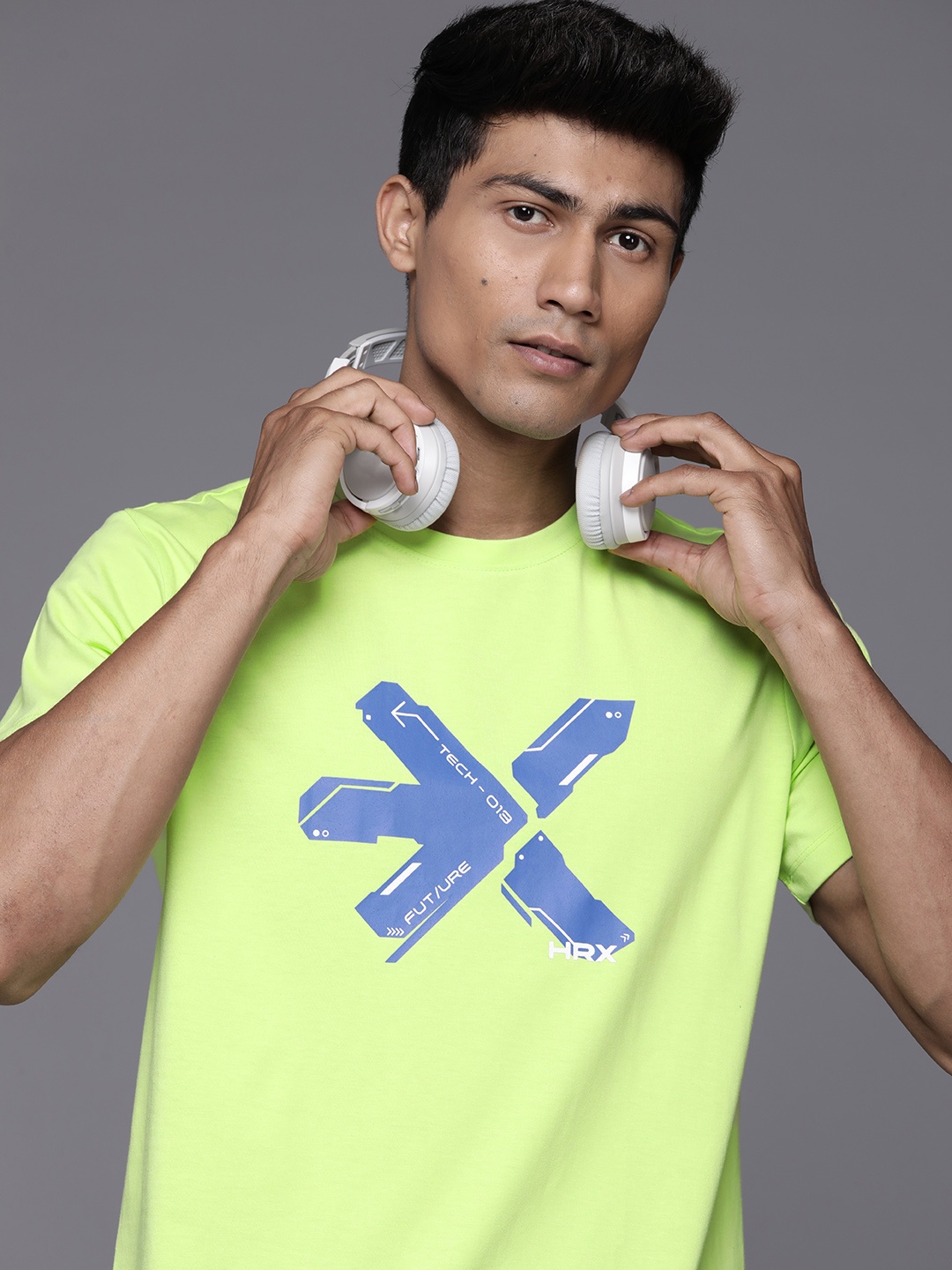 

HRX by Hrithik Roshan Printed Casual T-shirt, Lime green