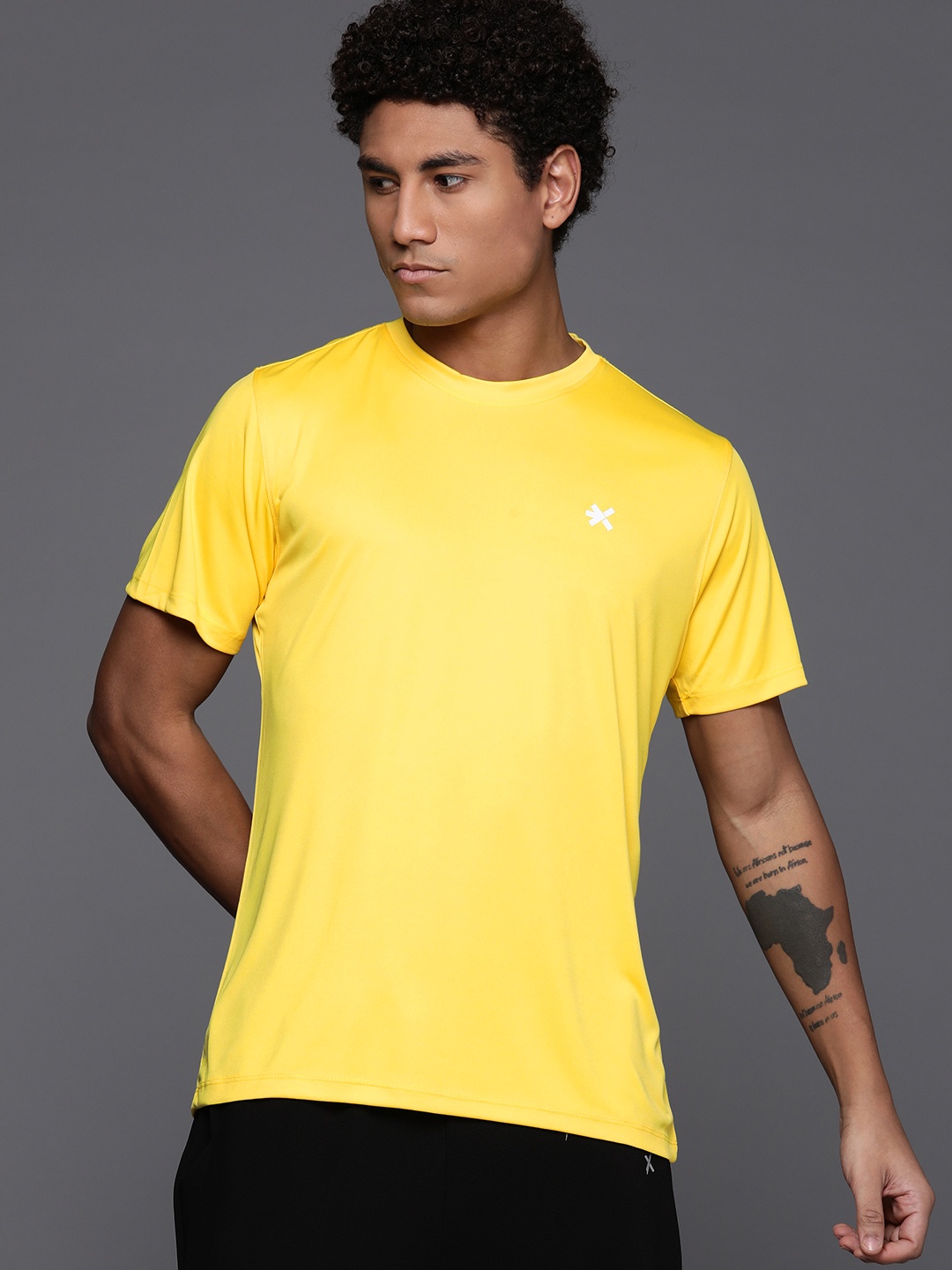 

HRX by Hrithik Roshan Rapid-Dry Running T-shirt, Yellow