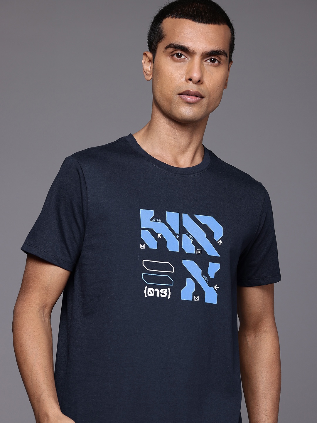 

HRX by Hrithik Roshan Printed Lifestyle T-shirt, Navy blue