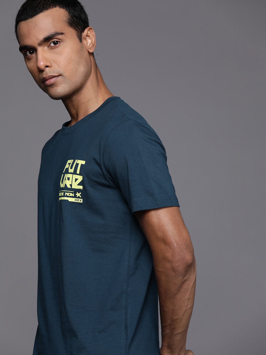 

HRX by Hrithik Roshan Men Brand Logo Printed T-shirt, Teal