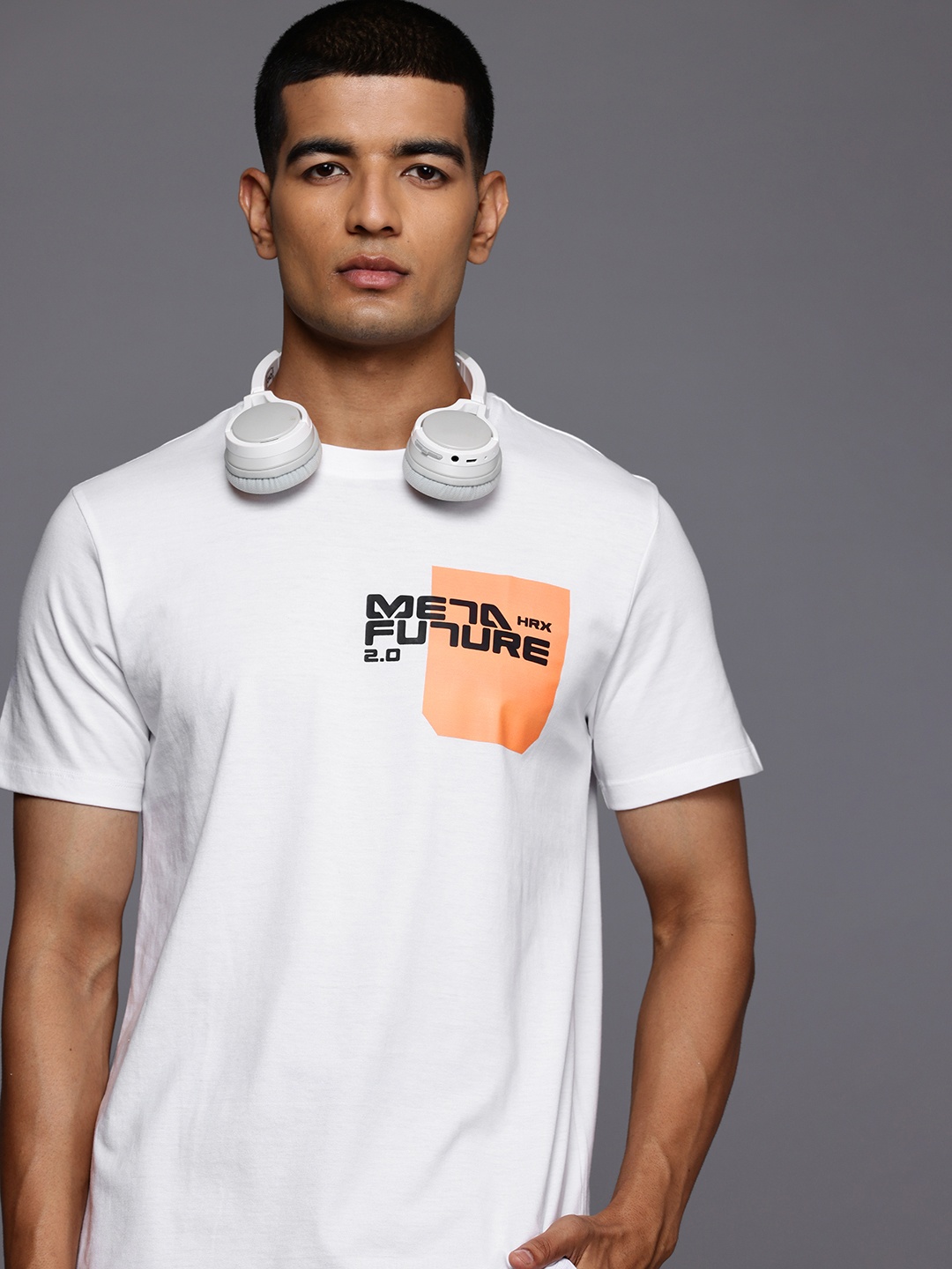 

HRX by Hrithik Roshan Typography Printed T-shirt, White