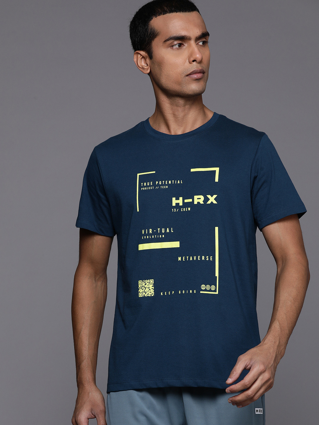 

HRX by Hrithik Roshan Men Typography Printed Training T-shirt, Teal