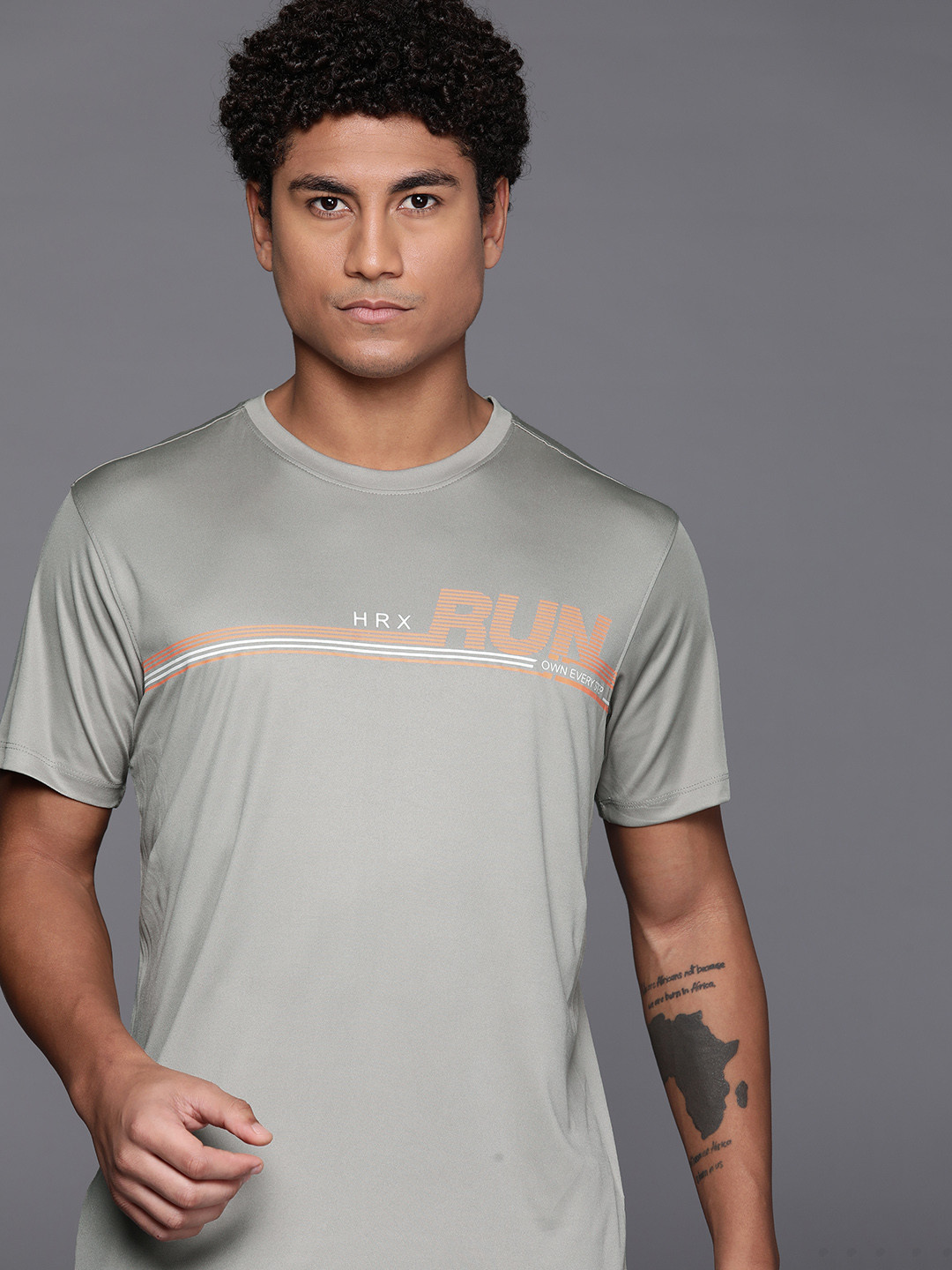

HRX by Hrithik Roshan Rapid-Dry Running T-shirt, Grey