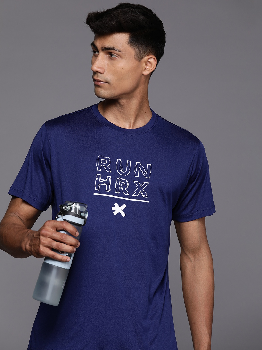 

HRX by Hrithik Roshan Rapid-Dry Printed Running T-shirt, Blue