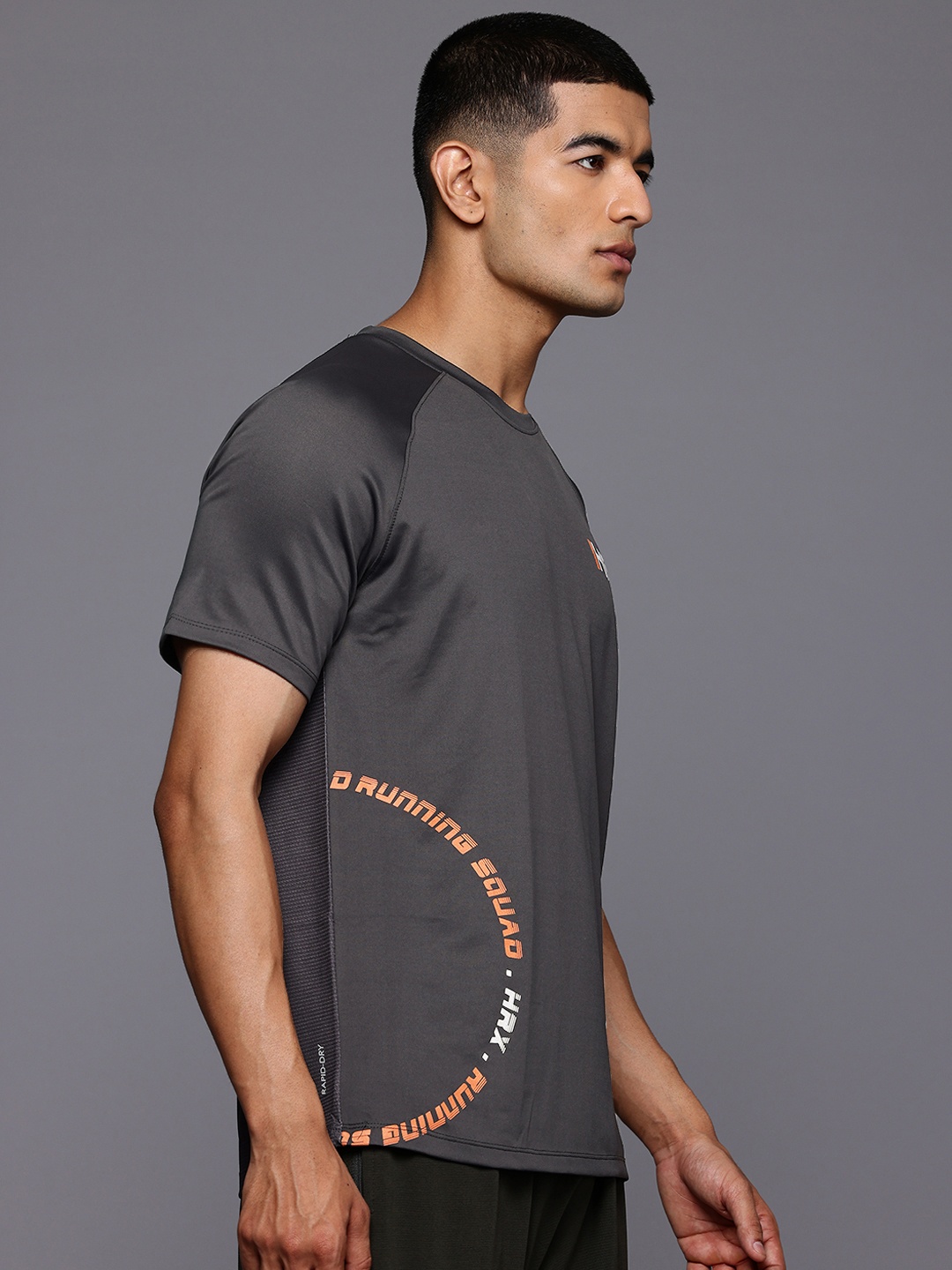 

HRX by Hrithik Roshan Rapid Dry Running T-shirt, Charcoal